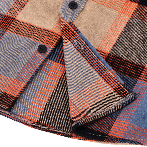 13½ Steel Flannel Shirt in Oxblood - Heavyweight Cotton Construction