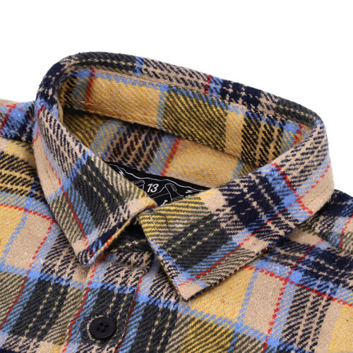 13½ Steel Flannel Shirt in Yellow - Durable Heavyweight Cotton