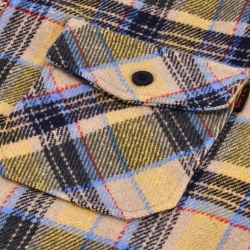 13½ Steel Flannel Shirt in Yellow - Durable Heavyweight Cotton