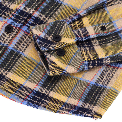 13½ Steel Flannel Shirt in Yellow - Durable Heavyweight Cotton