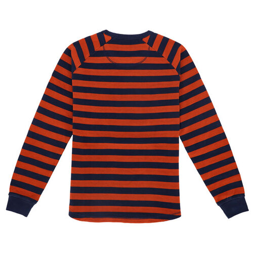 13½ Waffle Jersey Long Sleeve Shirt in Orange/Navy - Vintage Style