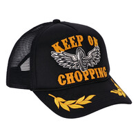Cappellino da camionista Keep On Chopping con retro in rete e vestibilità regolabile.