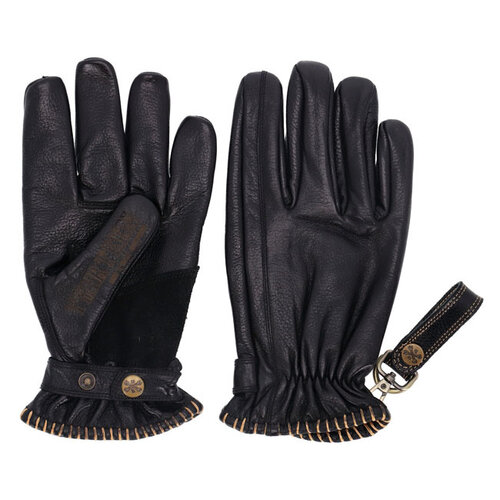 13½ Gants Loud Ride noirs - Cuir de vachette pleine fleur, homologués CE