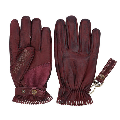 13½ Loud Ride Gloves Burgundy - volnerf rundleer, CE-gecertificeerd