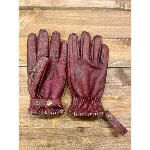 13½ Loud Ride Gloves in Burgundy - Full Grain Cowhide, CE Approved