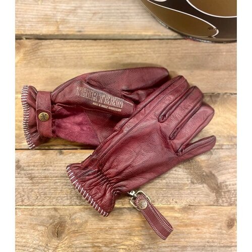 13½ Loud Ride Gloves Burgundy - volnerf rundleer, CE-gecertificeerd