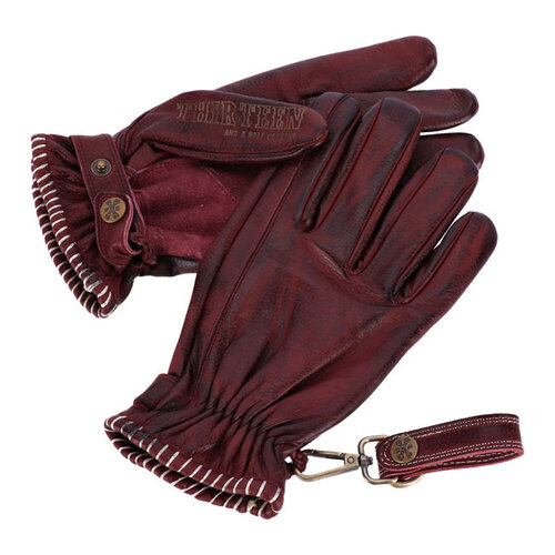13½ Loud Ride Gloves in Burgundy - Full Grain Cowhide, CE Approved