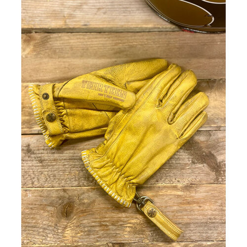 13½ Guantes Loud Ride en color amarillo - Piel de vacuno de grano completo, homologados CE.