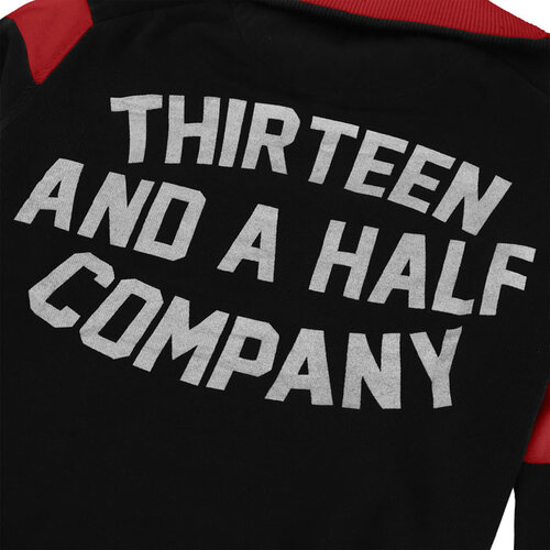 13½ Outlaw Half-Zip Sweater in Black/Red - Classic Biker Style