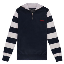 Outlaw Half-Zip Sweater Navy/Offwhite