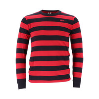 T-shirt à manches longues « Derrière les barreaux » rouge/noir