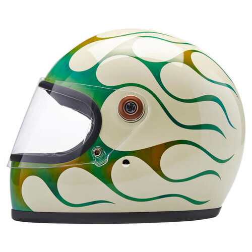 Biltwell Casco Gringo S x Born Free Collab - Carcasa ABS Slim, Visera Anti-Rayas Certificada CE