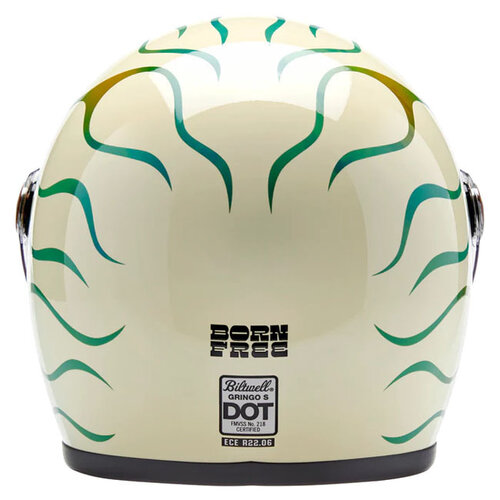Biltwell Casco Gringo S x Born Free Collab - Carcasa ABS Slim, Visera Anti-Rayas Certificada CE