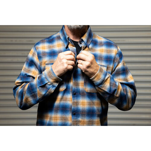 Biltwell HI Test Flannel Shirt Baja - Heavyweight Cotton with Stainless-Steel Snaps