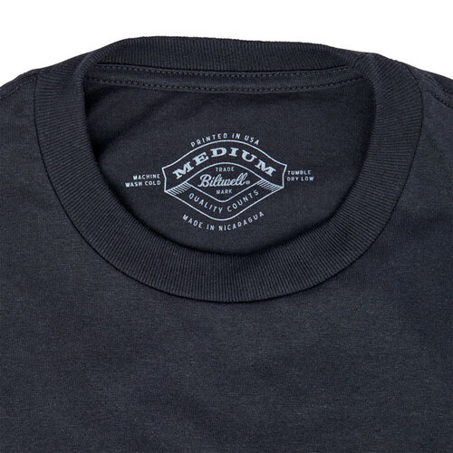 Biltwell T-Shirt a Maniche Lunghe Left Turn Nera - 100% Cotone, Vestibilità Regolare