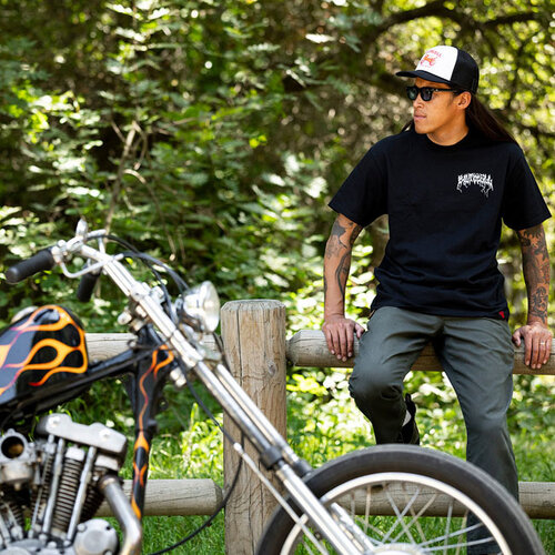 Biltwell Camiseta Metal Negra - 100% Algodón Preencogido, Corte Regular