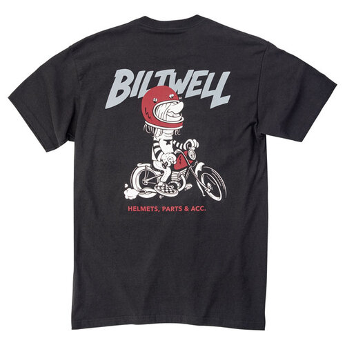 Biltwell Motorsickle T-Shirt Schwarz - 100% Vorbehandelte Baumwolle, Vintage Illustrationsdesign