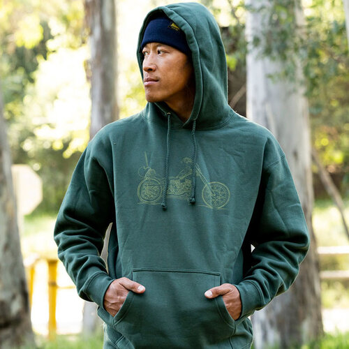 Biltwell Pan Hoodie Groen - Standaard-Fit Zware Hoodie met Tyler Cornelius Ontwerp