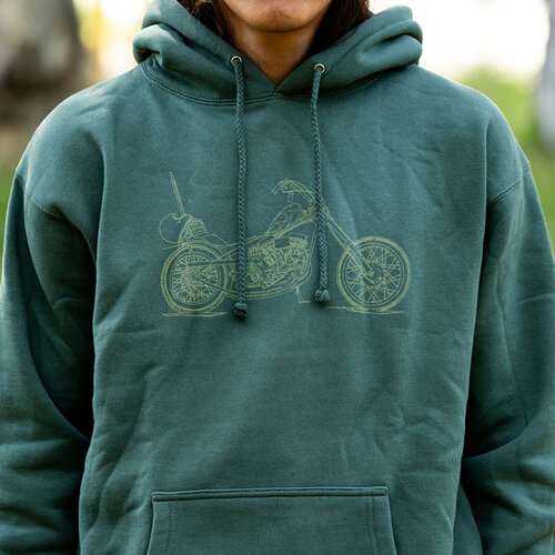 Biltwell Pan Hoodie Groen - Standaard-Fit Zware Hoodie met Tyler Cornelius Ontwerp