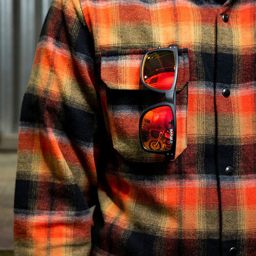 Biltwell Occhiali Ramblr Specchio Rosso con Lenti Resistenti agli Impatti