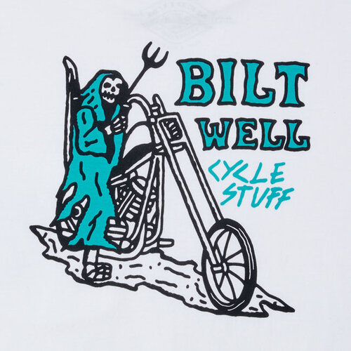 Biltwell T-Shirt Reaper Bianca - 100% Cotone, Fit Regolare