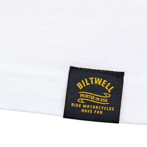 Biltwell Reaper T-Shirt Wit - 100% Katoen, Regular Fit