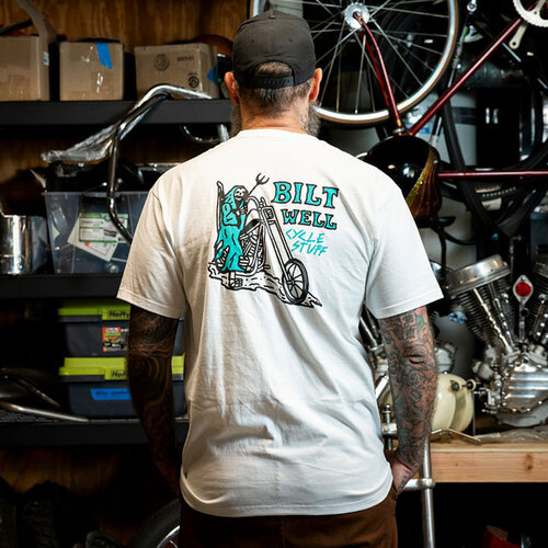 Biltwell Reaper T-Shirt White - 100% Cotton, Regular Fit