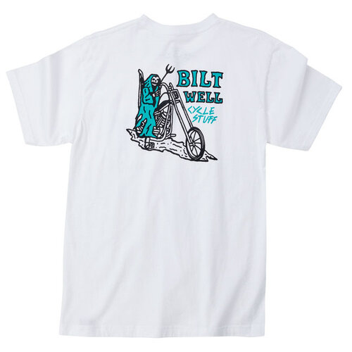 Biltwell T-Shirt Reaper Blanc - 100% Coton, Coupe Classique