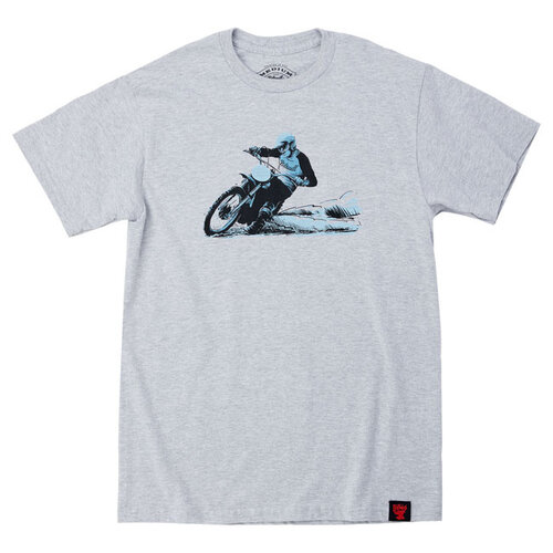 Biltwell T-Shirt Roost Sporty Gray - 100% Coton Précuit, Coupe Regular Durable