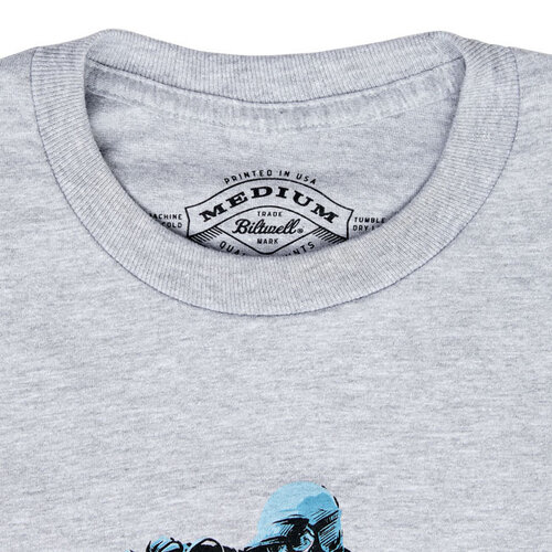 Biltwell T-Shirt Roost Sporty Gray - 100% Cotone Pre-ritirato, Vestibilità Regular Durevole