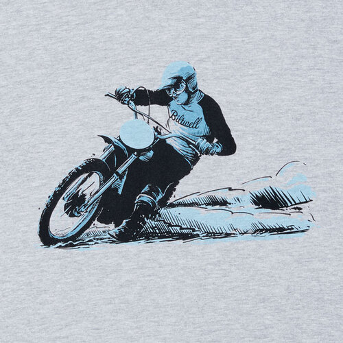 Biltwell Camiseta Roost Sporty Gray - 100% Algodón Preencogido, Ajuste Regular Duradero