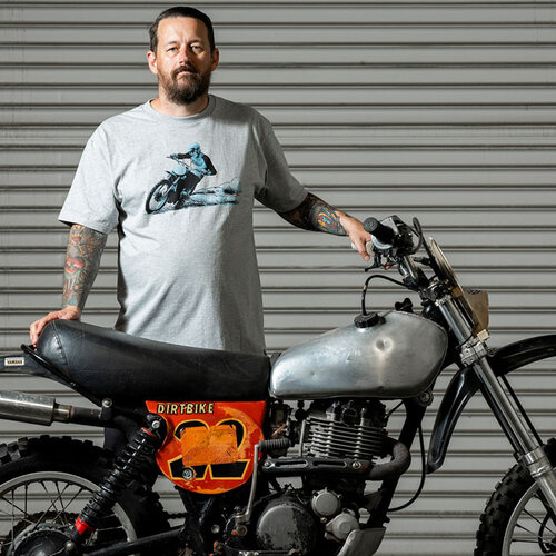 Biltwell T-Shirt Roost Sporty Gray - 100% Coton Précuit, Coupe Regular Durable