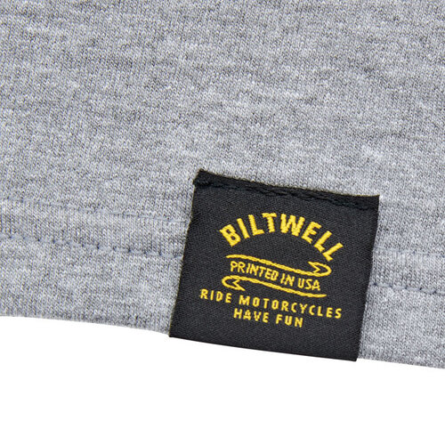 Biltwell Tiger Langarm Graphit Shirt - 100% Vorbehandelte Baumwolle, Reguläre Passform