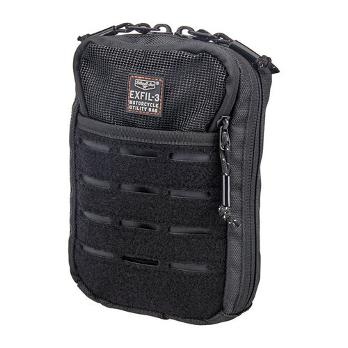 Biltwell Exfil-3 Tasche Schwarz - Gen 2 Version mit mehreren Eingängen und Fleece-Innenfutter