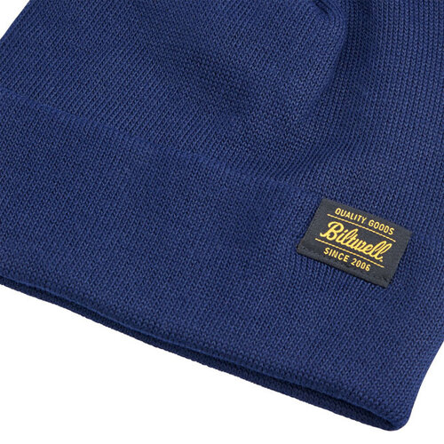 Biltwell Goods Beanie Navy - 97% Gerecycled Polyester, Klassiek Ontwerp