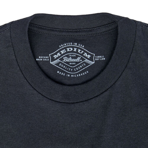 Biltwell Grey Shield T-Shirt Schwarz - 100% Vorbehandelte Baumwolle, Regular Fit