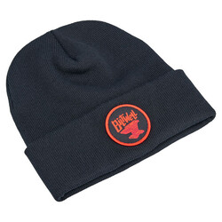 Anvil Beanie Noir/Rouge - 97% Polyester Recyclé, Style Classique