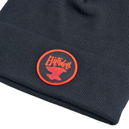 Biltwell Anvil Beanie Schwarz/Rot - 97% Recyceltes Polyester, Klassischer Stil