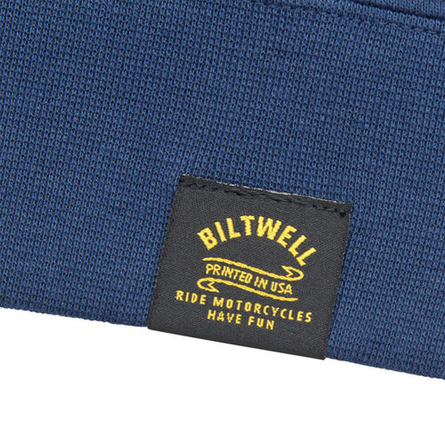 Biltwell Anvil Zip Hoodie Blue - Lightweight 7.5oz Ring Spun Cotton with Thumbholes