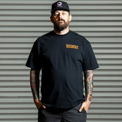 Biltwell Camiseta Evolution Negra - 100% Algodón Preencogido, Corte Regular