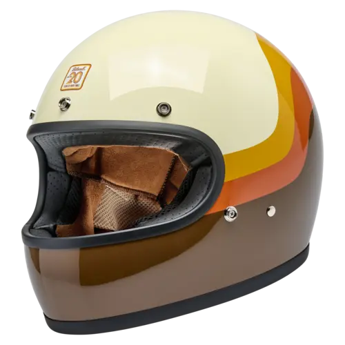 Biltwell Casque Gringo 20e Anniversaire - Certifié ECE R22.06 & DOT, Coque ABS Légère