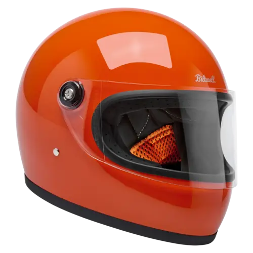 Biltwell Casco Gringo S Gloss Hazard Orange con visiera certificata CE