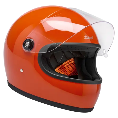 Biltwell Gringo S Helm Gloss Hazard Orange met CE-gecertificeerd vizier