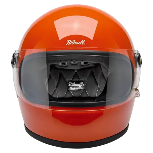 Biltwell Casque Gringo S Gloss Hazard Orange avec visière certifiée CE