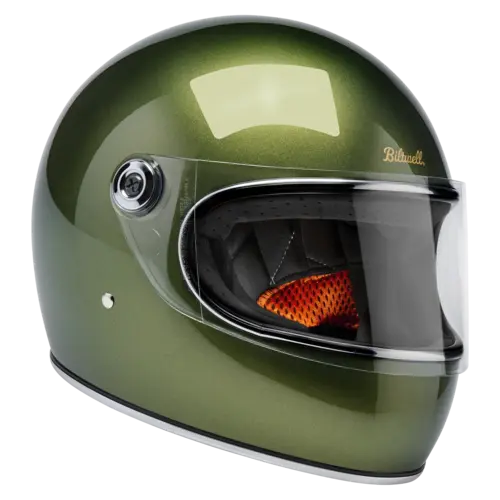 Biltwell Casco Gringo S Verde Dart Metálico con Visera Certificada CE