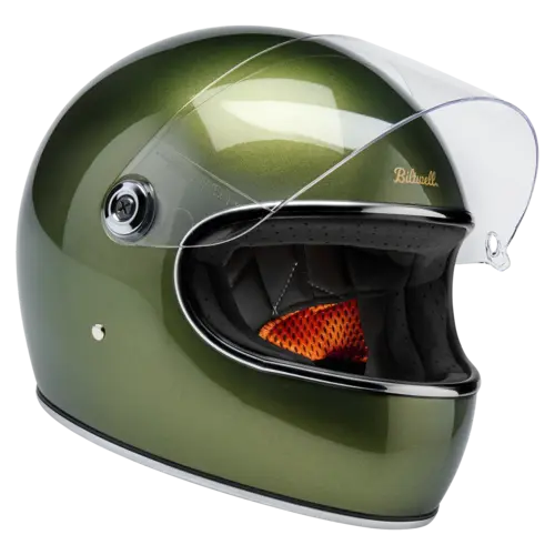 Biltwell Casco Gringo S Verde Dart Metálico con Visera Certificada CE