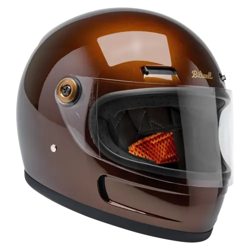 Biltwell Casco Gringo SV Metallic Whiskey - Guscio in ABS leggero, Ventilazione integrata per il comfort