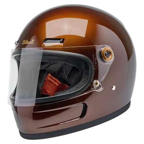 Biltwell Casque Gringo SV Metallic Whiskey - Coque ABS légère, Vents intégrés pour le confort