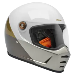 Casque Lane Splitter Intersection Or/Argent/Brun - ECE 06 & DOT Approuvé, Coque ABS Robuste, Doublure EPS Ventilée