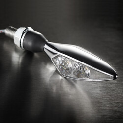Micro Rhombus Extreme Indicator met Helder Glas Rechtsvoor en Linksachter | Chroom